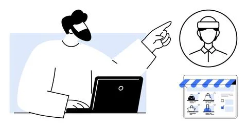 Digital identity, online profiles, e-commerce, user authentication, business  스톡 일러스트