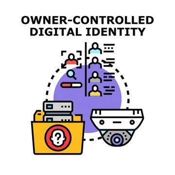 Digital identity owner control and data management Stock Illustration