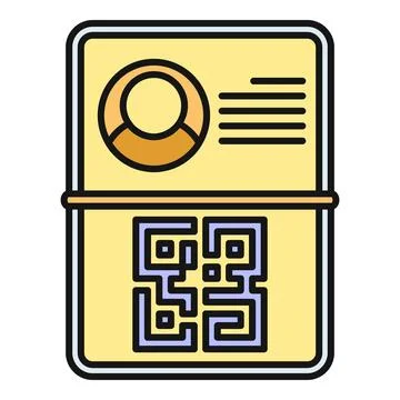 Digital identity passport with qr code scan data Stock Illustration