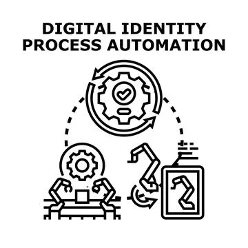 Digital identity process automation creating secure user experiences Stock Illustration