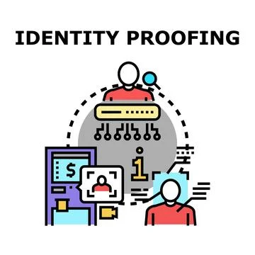 Digital identity proofing and verification technology concept Illustrazione stock
