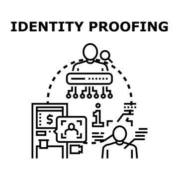 Digital identity proofing and verification technology concept Stock Illustration