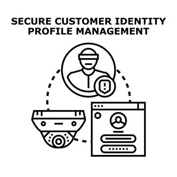 Digital identity protecting system, customer profile management Stock Illustration