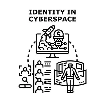 Digital identity protecting user data in cyberspace Stock Illustration
