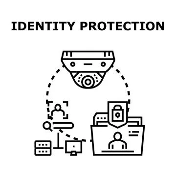 Digital identity protection and data security concept Stock Illustration
