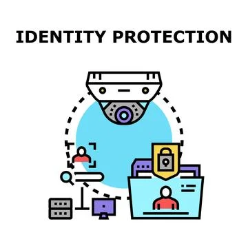 Digital identity protection and data security concept Stock Illustration
