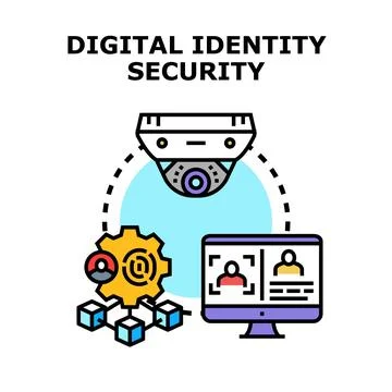 Digital identity security and access management concept Stock Illustration