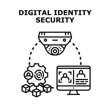 Digital identity security and access management concept Stock Illustration