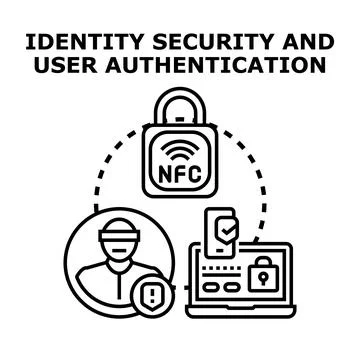 Digital identity security and user authentication concept Illustrazione stock