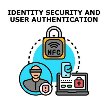 Digital identity security and user authentication concept Illustrazione stock