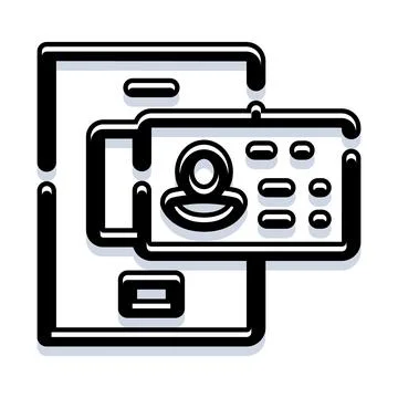 Digital identity on smartphone for online authentication verification Stock Illustration