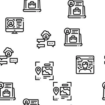 Digital Identity User Seamless Pattern Vector Stock Illustration