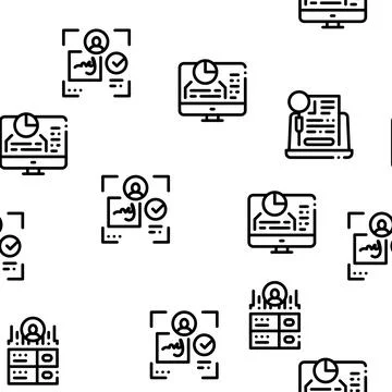 Digital Identity User Seamless Pattern Vector Stock Illustration