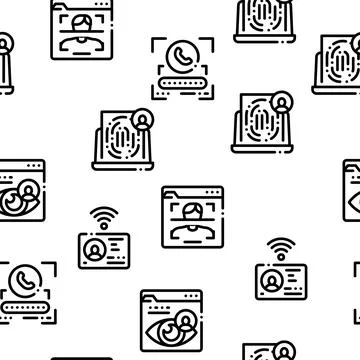 Digital Identity User Seamless Pattern Vector Stock Illustration