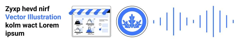 Digital Identity Verification and Cybersecurity Concept with Online Storefront Illustrazione stock