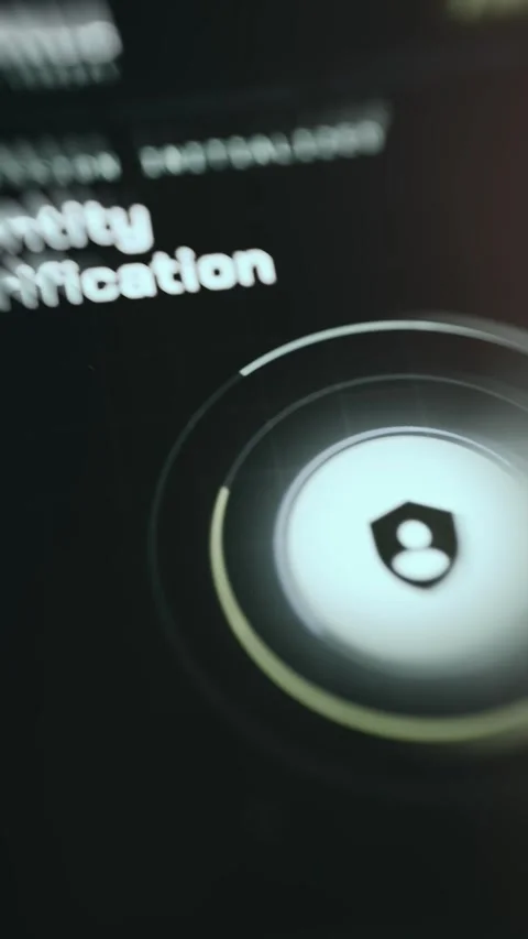 Digital Identity Verification - Dark Interface Detail Stock Footage 336947096