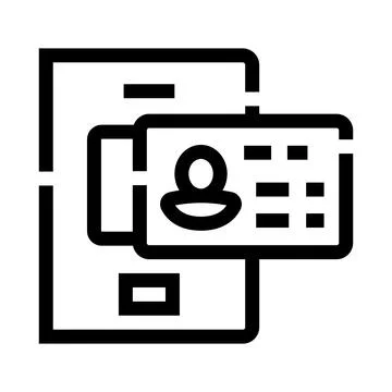 Digital identity verification on mobile device concept Stock Illustration