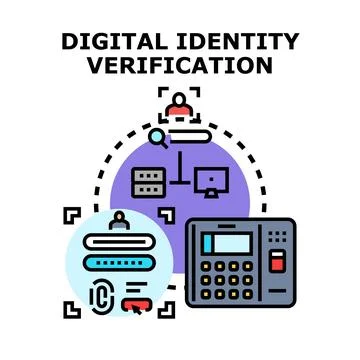Digital identity verification process for secure access Stock Illustration