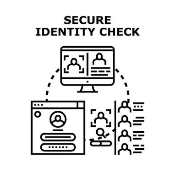 Digital identity verification secure access concept illustration Stock Illustration