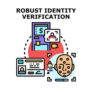 Digital identity verification secure biometric authentication system Stock Illustration
