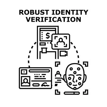 Digital identity verification secure biometric authentication system Stock Illustration