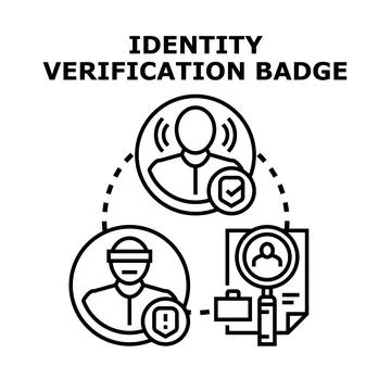 Digital identity verification security system protecting personal data Stock Illustration