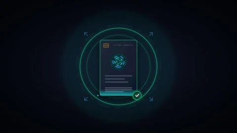 Digital identity verification ui animation with success checkmark and biome.. Stock-Footage 337560061
