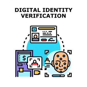 Digital identity verification using biometric data and personal documents Stock Illustration