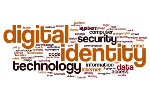 Digital identity word cloud Illustrazione stock
