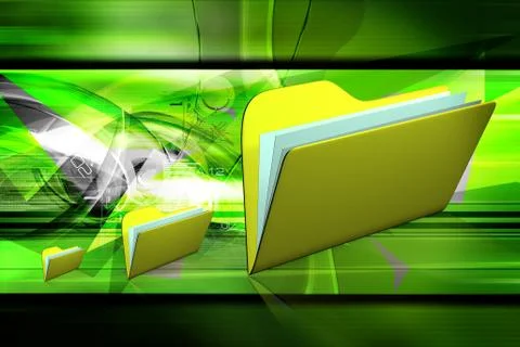 Digital illustration of 3d file folder in color background 스톡 일러스트
