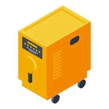 Digital illustration of a 3d isometric view of a portable industrial generator Stock Illustration