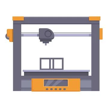 Digital illustration of a 3d printer in operation 库存插图