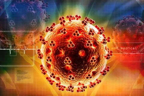 Digital illustration of 3d virus Stock Illustration