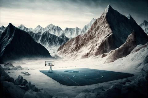 Digital illustration about basketball and sports. Generative AI. Stock Illustration