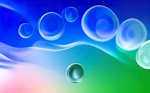 Digital illustration abstract background liquid texture with bubbles Stock Illustration