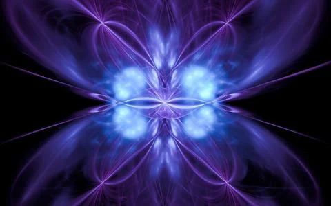 Digital illustration abstract image generated from fractal fantastic flower w Stock Illustration
