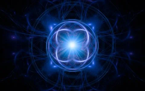 Digital illustration abstract image generated from fractal fantastic flower w Stock Illustration