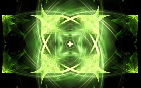 Digital illustration abstract image generated from fractal fantastic flower w Stock Illustration