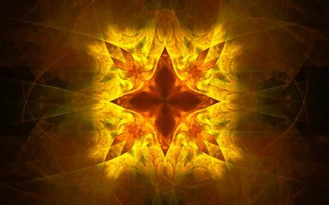 Digital illustration abstract image generated from fractal fantastic flower w Stock Illustration