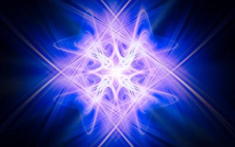 Digital illustration abstract image generated from fractal fantastic flower w Stock Illustration