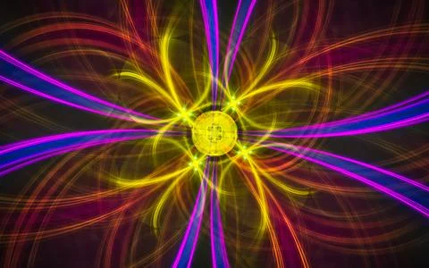 Digital illustration abstract image generated from fractal fantastic flower w Stock Illustration