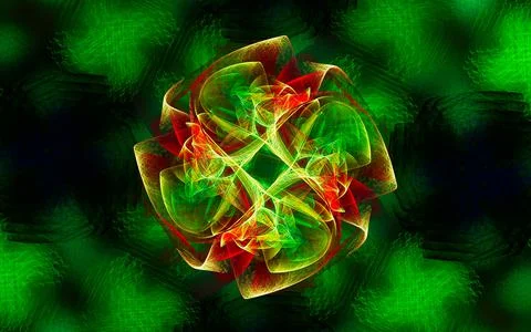 Digital illustration abstract image generated from fractal fantastic flower w Stock Illustration