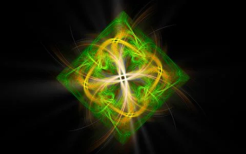 Digital illustration abstract image generated from fractal fantastic flower w Stock Illustration