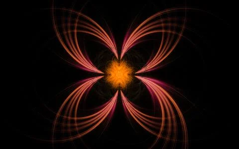 Digital illustration abstract image generated from fractal fantastic flower w Stock Illustration