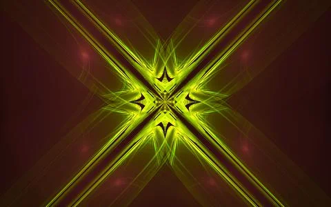 Digital illustration abstract image generated from fractal fantastic flower w Stock Illustration