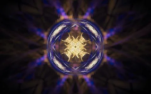 Digital illustration abstract image generated from fractal fantastic flower w Stock Illustration