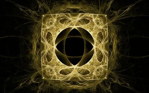 Digital illustration abstract image generated from fractal fantastic flower w Stock Illustration