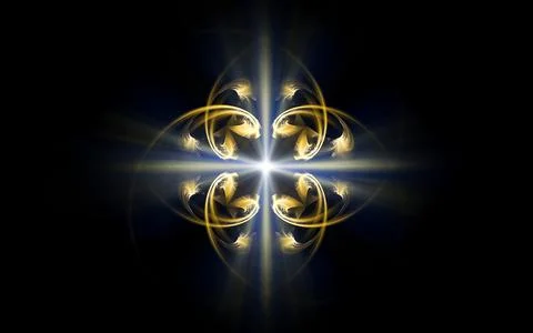 Digital illustration abstract image generated from fractal fantastic flower w Stock Illustration