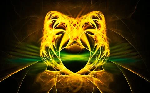 Digital illustration abstract image generated from fractal fantastic flower w Stock Illustration