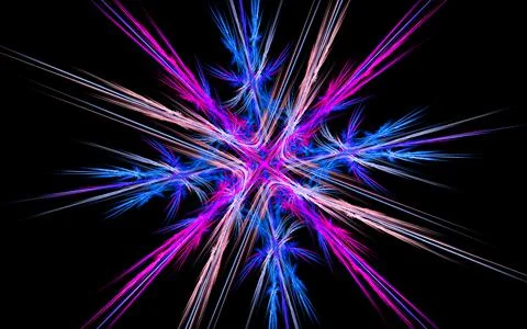 Digital illustration abstract image generated from fractal fantastic flower w Stock Illustration
